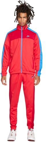 Nike Tuta Sportiva Uomo, M NSW SPE PK TRK SUIT, DM6843 (IT, Testo, L, Regular, Regular, rosso)
