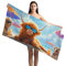 LXTOPN Highland Cow Strandtuch, 90 x 180 cm, großes Badetuch, Mikrofaser, leichte Strandtücher für Erwachsene und Kinder, sandfrei und schnell trocknende Strandmatte