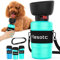 lesotc Hundetrinkflasche für unterwegs, Faltbare Hund Auslaufsicher Wasserflasche, Hunde Wasserspender für Täglich Spazieren Gehen Reisen Campen，800ml Tiffany-Blau