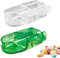 LAJUP 2 Piezas Cortador De Píldoras,Tabletas Divisorias Con Abrazadera En V Para Medicamentos Tabletas Pequeñas,Con Pastillero,Para Dividir Y Transportar Medicamentos Diarios