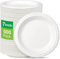 DHANZIPAK 500 Disposable 7 inch Paper Plates (18cm) – Eco-Friendly White Paper Party Plates – Grease-Resistant, Recyclable & Compostable – Ideal for Parties, BBQs, Picnics, Catering & Everyday Use