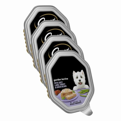 CesarPet Garden Terrine Wet Dog Food with Juicy Lamb, Turkey & Green Beans in Loaf – 150g x 4 – Natural Ingredients – Complete & Balanced Adult Dog Meal with Welari Thank You Card | (4 Pack)