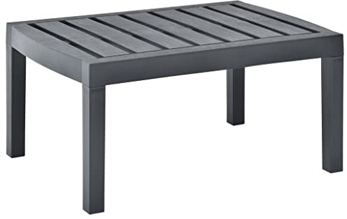HaoChrymec Gartentisch Anthrazit aus Kunststoff, Witterungsbeständig, Langlebig und Pflegeleicht, Ideal für Balkon und Garten, Beistelltisch Outdoor, 78 x 55 x 38 cm