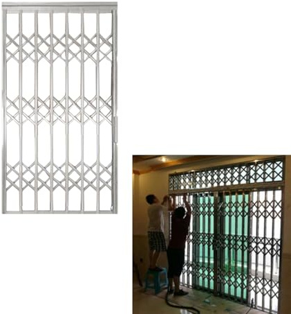 Fenstergitter Einbruchschutz Einfach zu Montierender, Moderner Fensterriegel, Türsicherung mit Schlössern, Türverriegelung, Türsicherung Gegen Stürze und Einbrüche(W48xH40in/120x100cm)