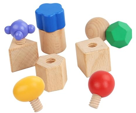 RNXRZANK Wooden Nuts And Bolt Staking Toy Insert Blocks Screw Educational Tightening