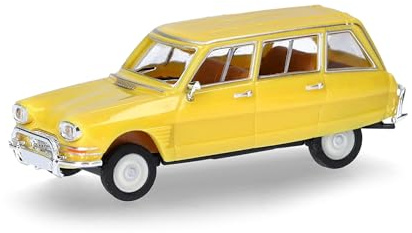 Herpa Modellauto Citroen AMI 6 Break, zinkgelb, Miniatur im Maßstab 1:87, Sammlerstück, Made in Germany, Modell aus Kunststoff