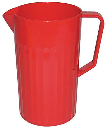 Olympia Pichet en plastique polycarbonate rouge Kristallon CE281, Capacité de 1,4 litre, Réutilisable et pratiquement incassable
