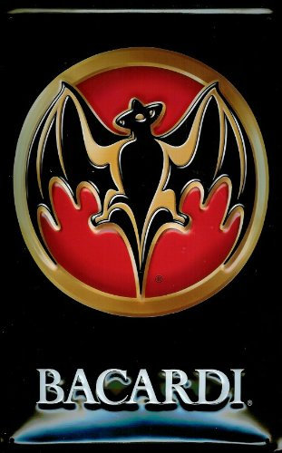 BACARDI LOGO Geprägt 3D, Hochformat, Pub-Schild Im Vintage-Stil, Metall