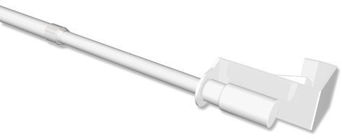 INTERDECO Klemmstange ausziehbar, Scheibenstange 9/7 mm aus Metall, ohne Bohren, Weiß, für Scheibengardinen und Kurzgardinen, Typ 2010021, 75-125 cm