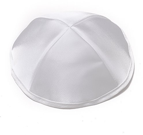 hohe Qualität Weiß Satin Yarmulke Kippa 19 cm Durchmesser