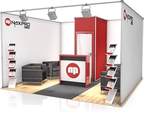 Naxpro-Truss Messestand FD 21-4 x 4 x 2,57 m (LxBxH) - 16 m² aus Aluminium in Rot