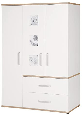 roba Kleiderschrank, Weiss, 134,5 x 55 x 193 cm