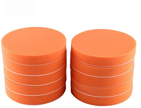Qiilu 10pz 6 Spugna Lucidatura Tamponi Pad Kit Strumento per Auto (Arancione)