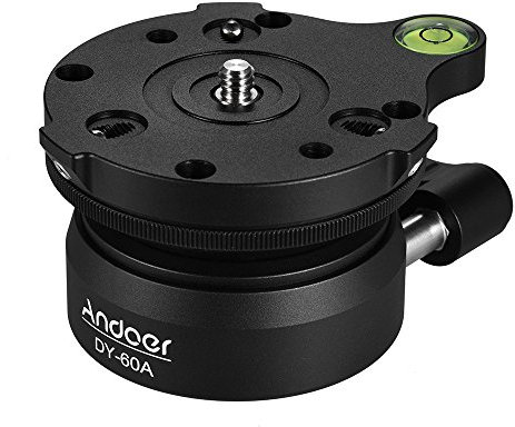Andoer Tripod Leveling Base with Offset Bubble Level for Canon Nikon DSLR Camera for Tripod Monopod 1/4inch 3/8inch