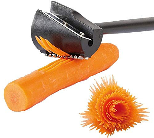 TXIN Carrot Curler and Peeler, Black Carrot Spiral Shred Slicer Root Vegetables Fruits Slicer Sharpener Garnishing Tool
