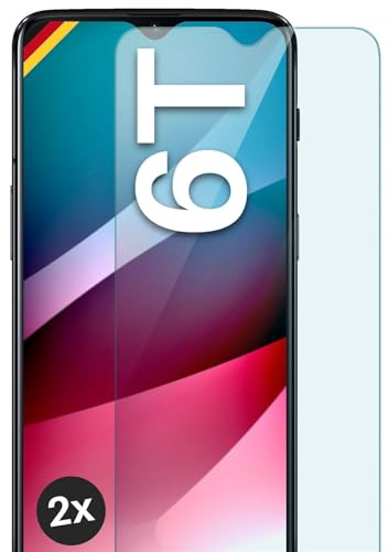 moex Schutzfolie für OnePlus 6T Glas 9H Härte, gehärtetes Schutzglas, Panzer Schutz Glas Displayschutz Folie, kompatibel mit jeder Handy Hülle, ShockProtect 2 Stück