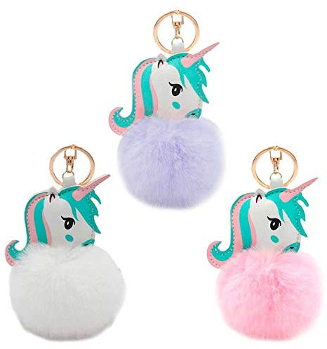 STC - PORTE-CLÉS LICORNE POMPON 15CM