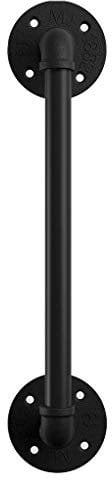 Handrail, Round Iron Pipe Stair Handrail - Select Length Banister Rail Support Kit 30~300cm Iron Pipe Compliant for Applications Interior and Exterior
