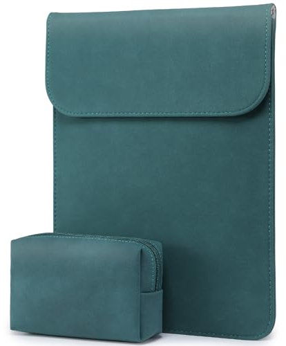 HYZUO 15-16 Pulgadas Funda para Portátil Maletín de Bolsa para MacBook Pro 16 M4/M3/M2/M1 A3403 A3186 A2991 2025-2019, MacBook Pro 15 A1398 2015-2012, XPS 15, Funda de Gamuza sintética, Verde Oscuro