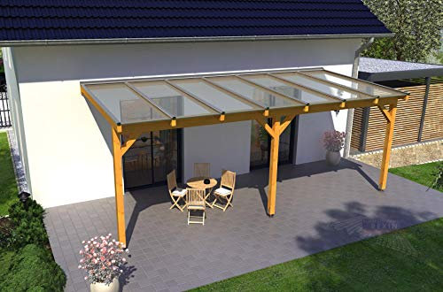 Rexin REXOcomplete Holz Terrassenüberdachung (6 Meter x 3 Meter)