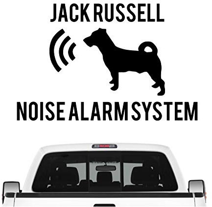 siviwonder Jack Russell Noise Alarmsystem Auto Aufkleber Hund Folie JRT Russel Farbe Schwarz, Größe 20cm