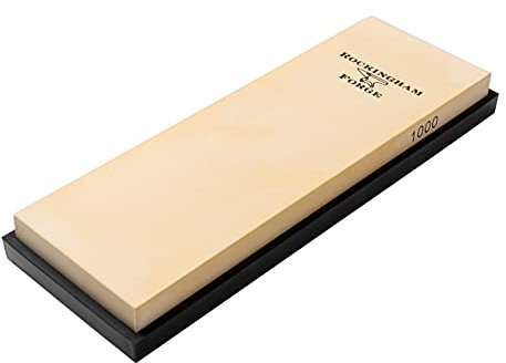 Rockingham Forge Pietra per affilare coltelli in ceramica, grana 1000, di medie dimensioni, con base antiscivolo in gomma, RFC-186M