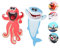2 Stk. Niedliches Tier Lesezeichen Esel & Panda Lesezeichen, Alldo 3D Funny Wacky Bookmark Set, Cartoon Marker Book Geschenke Lesezeichen für Jungen/Mädchen/Kinder/Studenten (Hai & Krake)