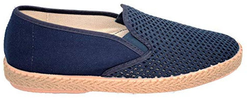 Playera DE Calle para Hombre Zapatilla ELÁSTICOS Rejilla Lona Marino 21670 (Azul, 42)