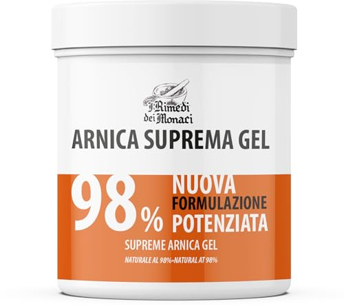 Arnica Suprema per Cavalli Uso Umano Forte 98%, 550 ML, Gel per Massaggi Rilassanti con Lavanda, Menta, Vitamina E, Crema Arnica per Muscoli e Articolazioni 100% Made in Italy - I Rimedi dei Monaci