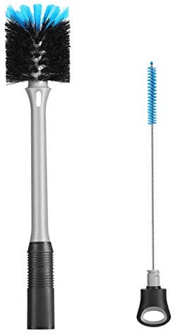 2-in-1 Flaschenbürste mit Strohhalm-Reinigungsbürste, Langer Griff, Wasserflaschen-Scheuerbürste,