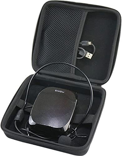 Suw Hard EVA Travel Case fits W WINBRIDGE/Zoweetek/SHIDU/Giecy Portable Rechargeable Mini Voice Amplifier Personal PA Speaker Microphone Headset Rechargeable Mini Pa System