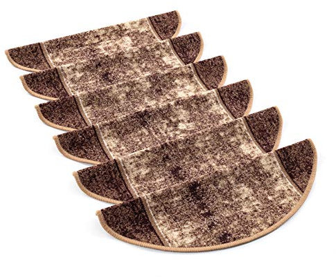 rugsx Treppenteppich STARK Stufenmatten, Selbstklebend, 64x22 cm + 3,5cm Vorderkante, beige, 7 Stück