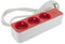 CHACON Steckdosenleiste 3 x 16 A – 1,5 m – Weiß/Rot