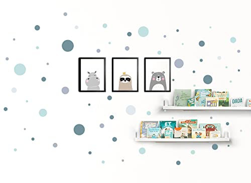 Little Deco Wandtattoo Zusatz Punkte I mint grau blau I Kinderzimmer Babyzimmer Aufkleber Sticker Wandaufkleber Kreise Wandsticker Kinder Dots DL133