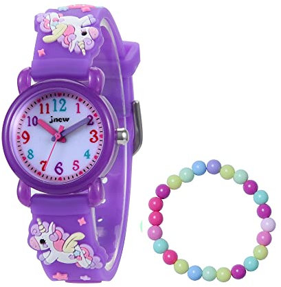 MUXIJIA Kinder Uhren für Mädchen ab 3-10 Jahre, Analog Quarz Armbanduhr Cute 3D Cartoon Kinderuhr Silikon Armband Mädchenuhr