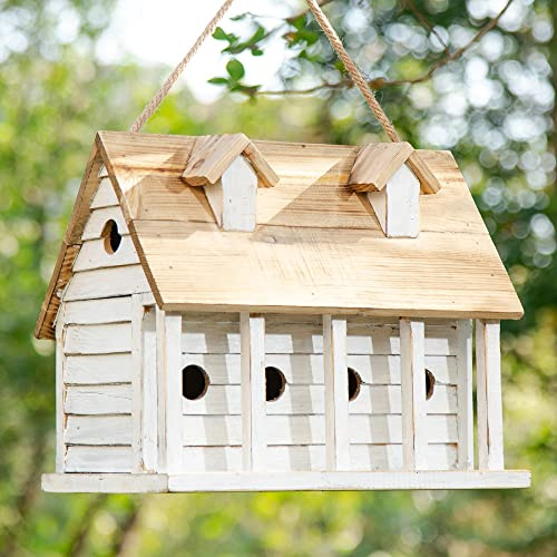 Glitzhome Vogelhaus zum Aufhängen, 36,2 cm, groß, Weiß
