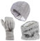 HEAT HOLDERS - Femme Polaire Thermique Tricot Bonnet, Cache-Cou et Gants sans Doigts (Taille unique, Gris Clair)