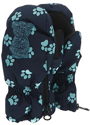 Sterntaler Baby Unisex Kinder Fäustel Bär Tatzen Handschuh - Baby Fäustlinge - wasserdicht aus Funktionsmaterial mit Print - marine, 2