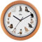 SELVA Tieruhr, Wanduhr, mit Tierlauten zu jeder Stunde und farbenfrohe Illustrationen, Gehäuse aus Kunststoff, Holzoptik, Farbe:Katzen