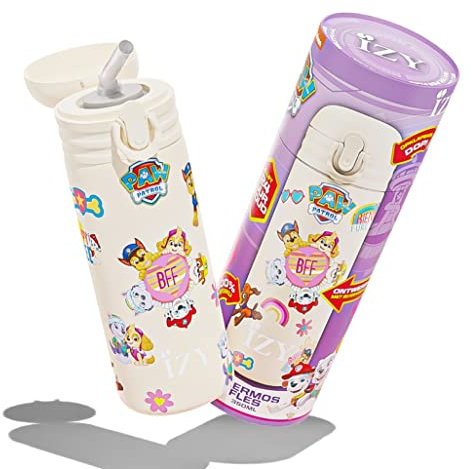 IZY Trinkflasche Kinder - Paw Patrol - Wasserflasche für Kinder 350ml - Wasserflasche für die Schule - Trinkflasche mit Strohhalm (Friends Furever)