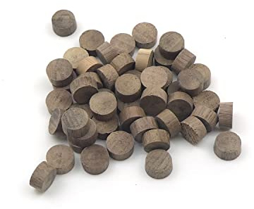 1/2 - 12.7mm Walnut Flat Head End Grain Plug - Pack of 50
