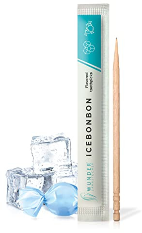 Wunder Zahnstocher mit Geschmack - Ice Bonbon - 200er Pack | Einzeln verpackt - intensiver Geschmack - frischer Atem - gegen Nägelkauen & Mundgeruch - Alternative zu Kaugummi