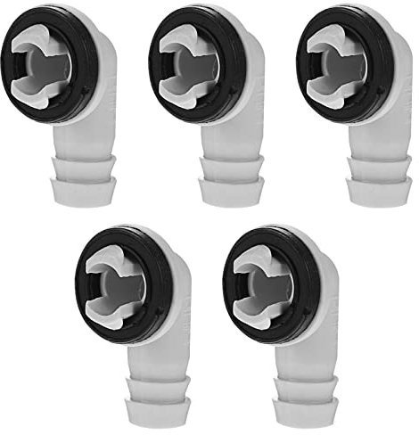 Generic 5Pz E Gruppo Tubo con Gruppo Condensa Anello Gradi Condizionatore Gomito Gomma Raccordo per Scarico Acqua Mini-Piletta Bianca Mini Connettore: Mm Diametro