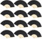 12 Stück Handfächer Papier Fächer Hochzeit Hochzeitsdeko Hand Fan Asiatische Deko für Sommer Geburttag, Gruppe, Diy, Wand Dekoration (Schwarz)
