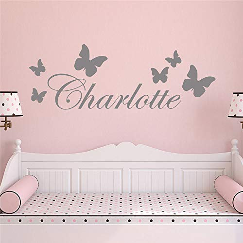 krui Pegatina De Pared De Gran Formato con Nombre Personalizado Aplique De Arte De Vinilo para Habitación De Bebés Y Niños Mural De Nombre De Pegatina (L 30cm X 85cm)