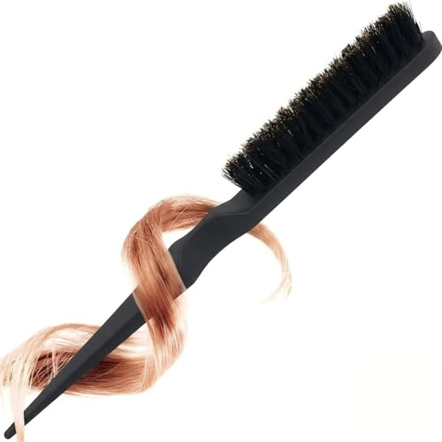 ANKROYU Slick Back Hair Brush, Teasing Back Hair Salon Brush Tangle Kämmen von langen und kurzen Kunststoff-Schwanzkamm-Friseurwerkzeugen(Schwarz)
