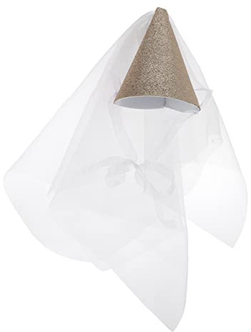 Hohopeti Geburtstagshut Kegelhut für Mädchen mit Tüll und Pailletten Foto Requisite Angenehm zu Tragen Kindergeburtstag Deko Einheitsgröße