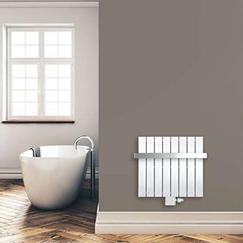 Paneelheizkörper Heizkörper Badheizkörper weiß 600 x 602 mit Mittelanschluss und 1 Handtuchstange (391 Watt nach EN442)