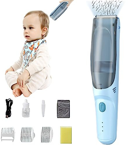 Baby Haarschneider,Automatisches Saugen Haarschnitt-Kit,Leise Kids Haarschneidemaschine,Elektrischer Haarschneidemaschine, Wasserdichter,Schnurlose,USB Schnell Wiederaufladbar, 3 Führungskämme (Stil2)