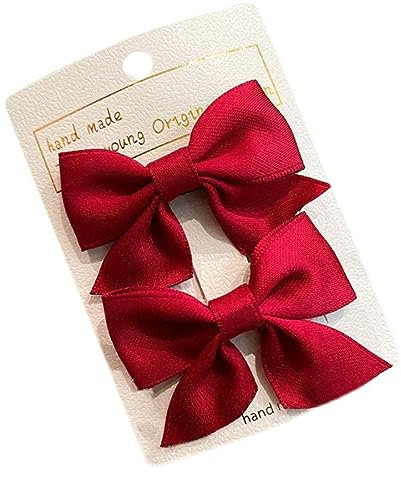ASYKNM 1 Paar Schleifen-Haarspangen, Haarspange Haarschleifen Mädchen, rutschfeste Krokodil-Haarspangen, Haarschmuck, Mode, Mädchen, Haarschmuck, Frauen, Weihnachten, Hochzeit, Geburtstag (Rot)